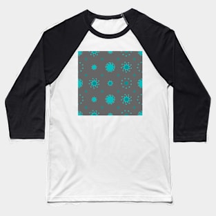 Suns and Dots Cyan on Grey Repeat 5748 Baseball T-Shirt